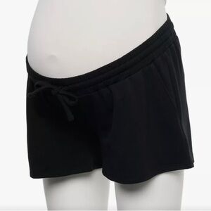 A:glow Maternity Under Belly Lounge Shorts Black Size Small